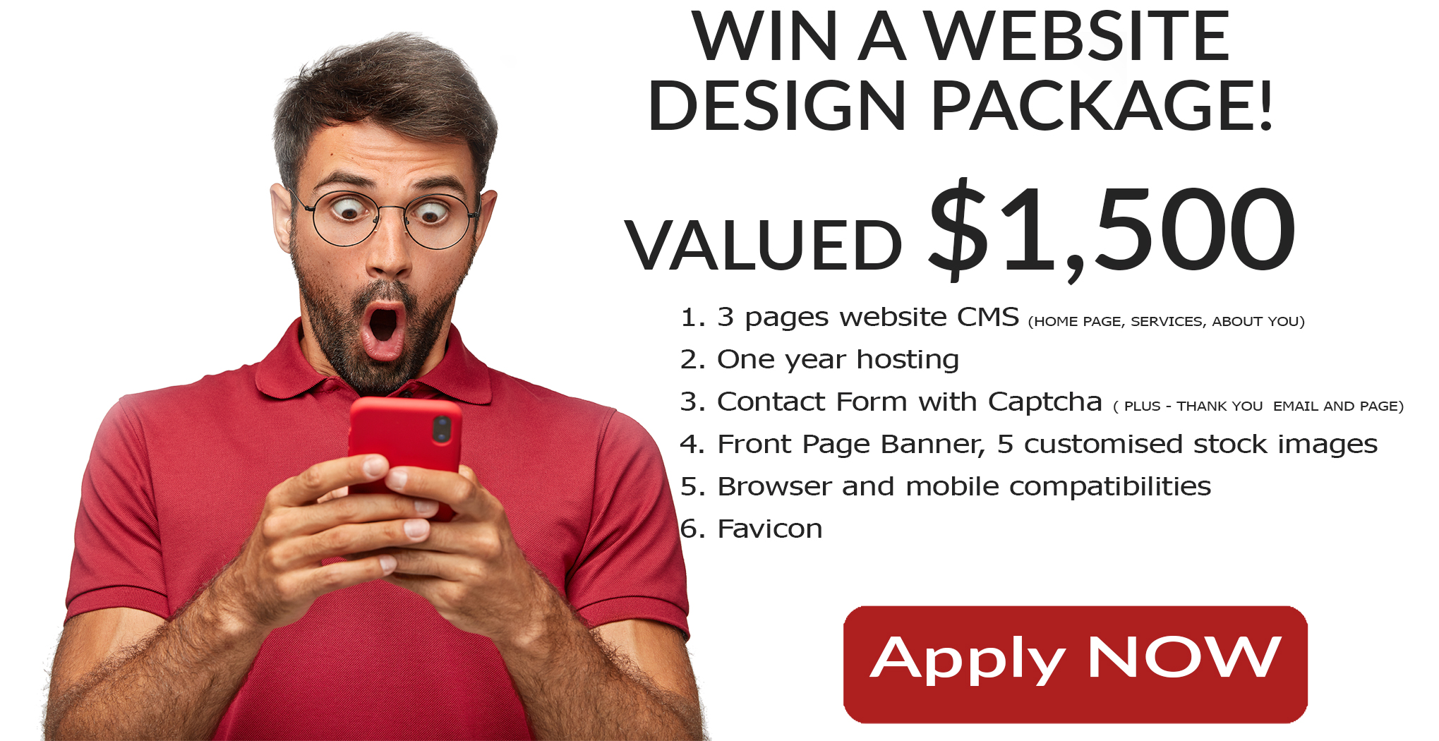 WIN WEBSITE DESIGN WORTH $1,500